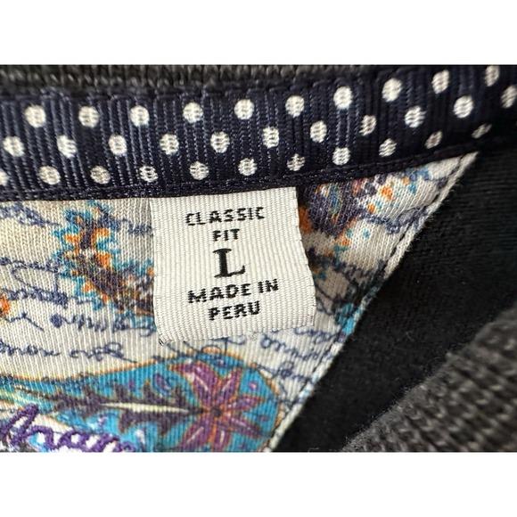 Robert Graham Polo Shirt L Men Black Cotton Made in Peru Collared Shirt - Picture 5 of 6